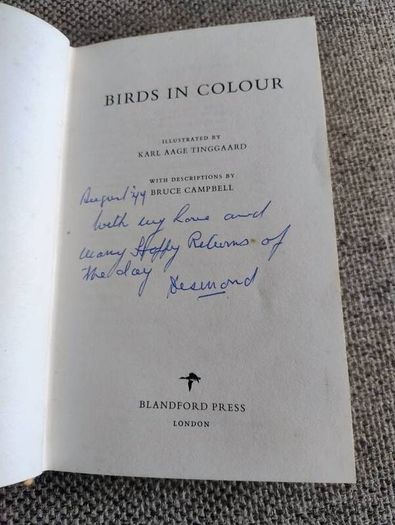Birds in Colour by Bruce Campbell 1974 hardback with dustcover in good condition with some signs of wear on the dustcover see photos over 200 colour illustrations FREE STANDARD POSTAGE INCLUDED
