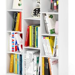 11-Cube Reversible Open Shelf Bookcase, White