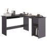 L-Shaped Corner Desk High Gloss Grey 120x140x75 cm Chipboard Image 3