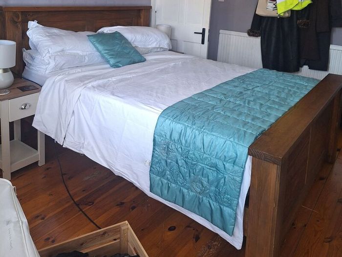 Solid wood King size bed frame