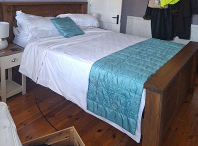 Solid wood King size bed frame