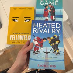 Popular fiction books - heated rivalry, yellowface, the long game
