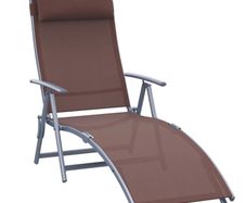 NEW SALE | Sun Lounger Recliner, Textilene Brown