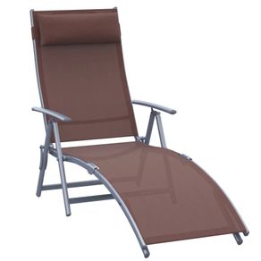 NEW SALE | Sun Lounger Recliner, Textilene Brown