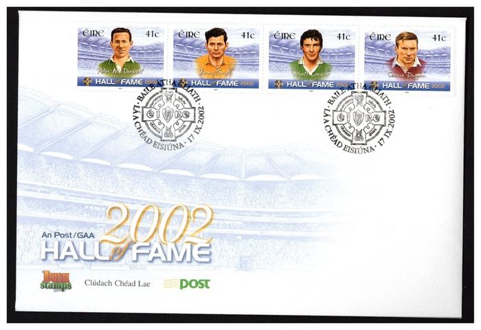 2002 Ireland GAA Hall of Fame (2nd Series) Commemorative Stamps An Post First Day Cover (FDC)