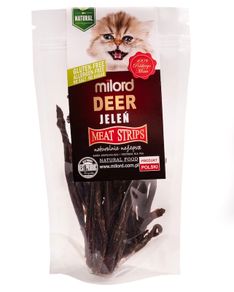 Milord Deer in strips 40g - cat treat, 100% dried meat