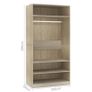 Wardrobe Sonoma Oak 100x50x200 cm Chipboard Image 6