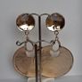 Gold Sunburst Hammered Round Disc Drop Earrings Image 8