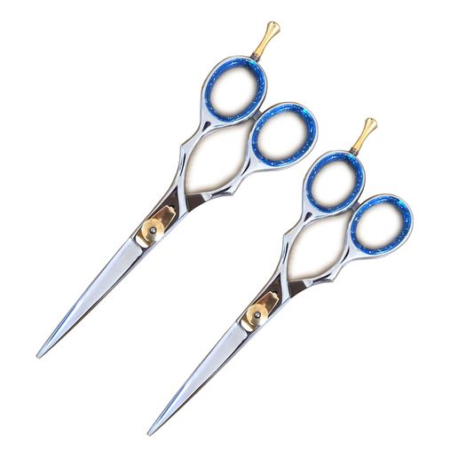 2Pcs Razor Scissor Barber Saloon Shear Scissor Hairdressing Scissor 6"