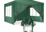 Pop Up Gazebo, 3x3m Gazebo with Sides Waterproof Gazebowith 4 Gazebo Sandbags