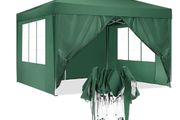 Pop Up Gazebo, 3x3m Gazebo with Sides Waterproof Gazebowith 4 Gazebo Sandbags