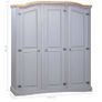 Wardrobe Mexican Pine Corona Range 3 Doors Grey Image 2