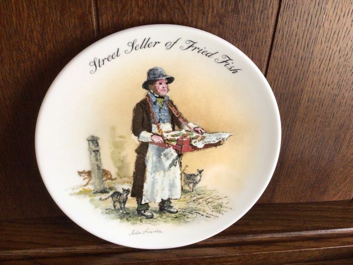A complete series of decorative collectors plates by Wedgwood " The Street Sellers of London" Victorian style