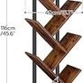 NEW SALE | Tree Bookshelf Tall, 9-Tier Floor Standing Book Shelf, Tall Bookcase for CDs Albums, for Living Room, Rustic Brown and Black Image 4
