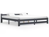 Bed Frame Dark Grey Solid Pine Wood 200x200 cm