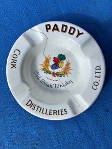 Paddy Whiskey ashtray - damaged and repaired