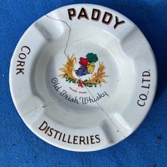 Paddy Whiskey ashtray - damaged and repaired