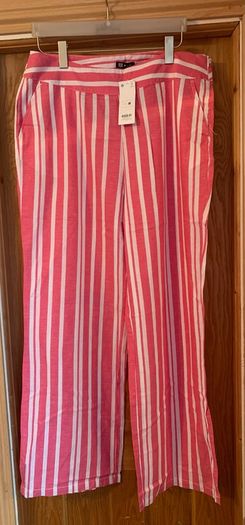 New with tags striped Linen Trousers Size 16/18