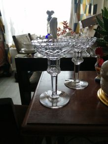 Pair Of Tyrone Crystal Candlestick Holders'
