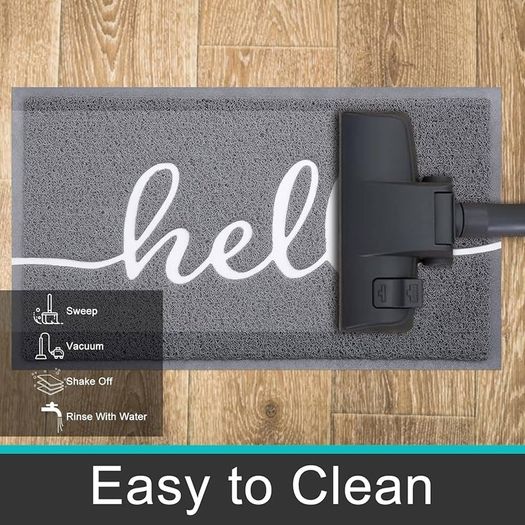 Door Mat, Dirt Trapper Doormats Non Slip Low Profile Durable Door Mat for Outdoor, Indoor, Entrance, Patio, Front Back Door  (44 x 76cm, Grey)