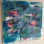 Large Original Painting Framed Contemporary Art Modern Irish abstract art Blue and Pink Aesthetic Image 7