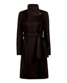 Ted Baker Black Wrap Coat Size 1/uk8.