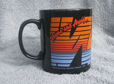 HOME & AWAY (Australian TV soap drama) - a scarce mug by Coloroll (1989) + a free SUMMER BAY badge (early 1990s)