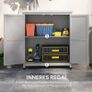 Garden cabinet, outdoor cabinet with worktop, tool cabinet, solid wood, steel Image 4