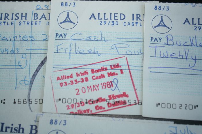 Vintage Cheque Forms - Used - Allied Irish Bank