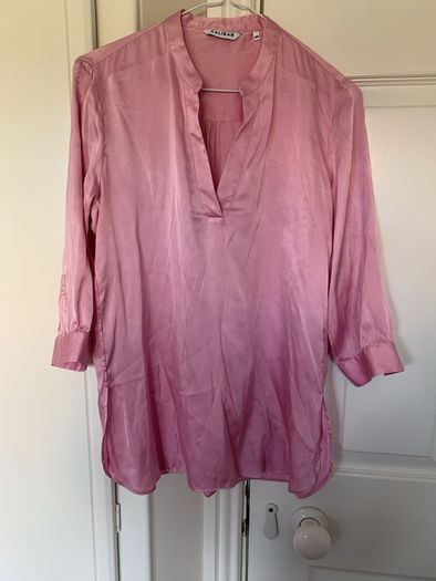 Baby pink long silk Caliban blouse (size 40)