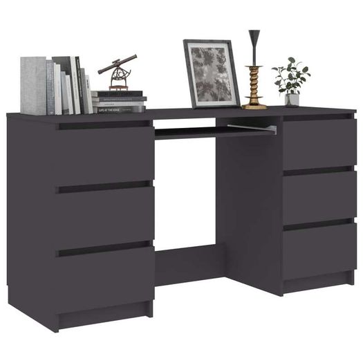 Writing Desk Grey 140x50x77 cm Chipboard
