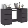 Writing Desk Grey 140x50x77 cm Chipboard Image 2