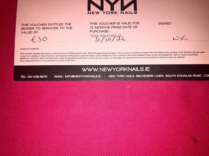 voucher new york nails cork