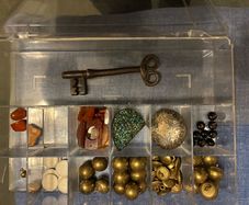 Military buttons and other items