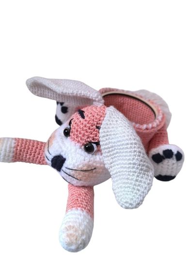 Handmade Crochet Bunny Basket Easter Gift Organizer No Contents