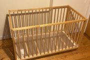 Large Wooden Baby Cot | Natural Wood Finish | Excellent Condition