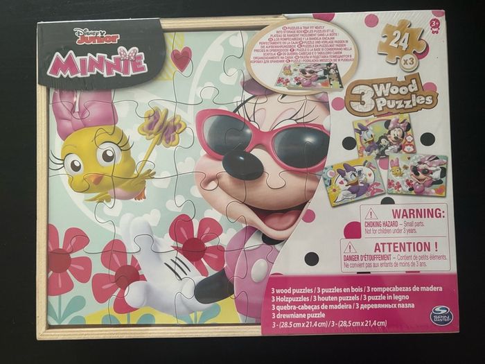 Minnie Mouse 3 wooden puzzles
