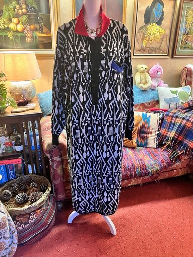 Vintage 80s/90s Jennifer Moore Abstract Geometric Knit Dress - Size 20