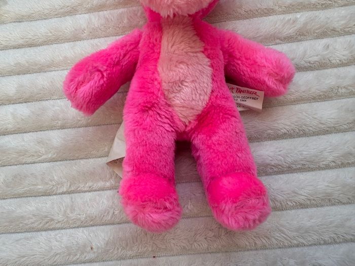 Vintage Pink Panther Plush Soft 1964 Mirisch-Geoffrey Mighty Star approx. 27 cm. Loose Head Used Dirty Please see photos