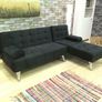 Nordic Comfort , Chaise Sofa Turns into Bed, colour Black Image 2