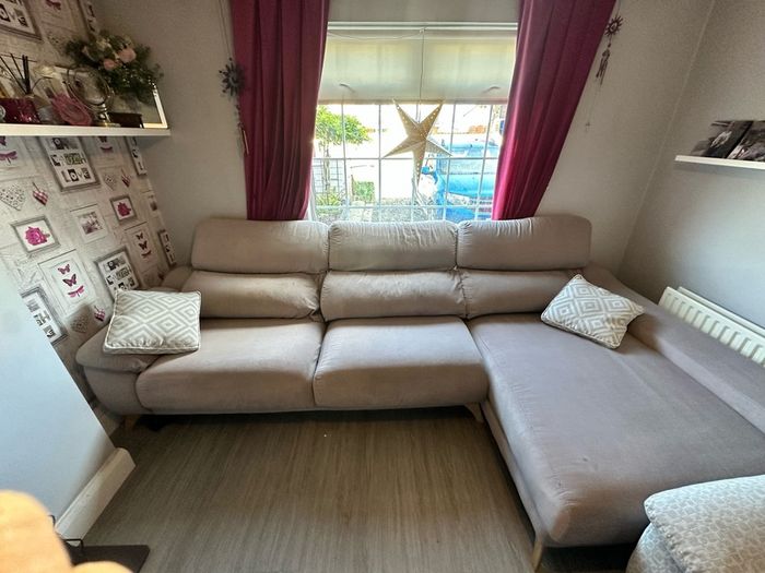 Large sofa, L shape with storage & single chair, all reclining