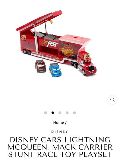Disney Cars Lightning Mcqueen, Mack Carrier Stunt Race Toy Playset