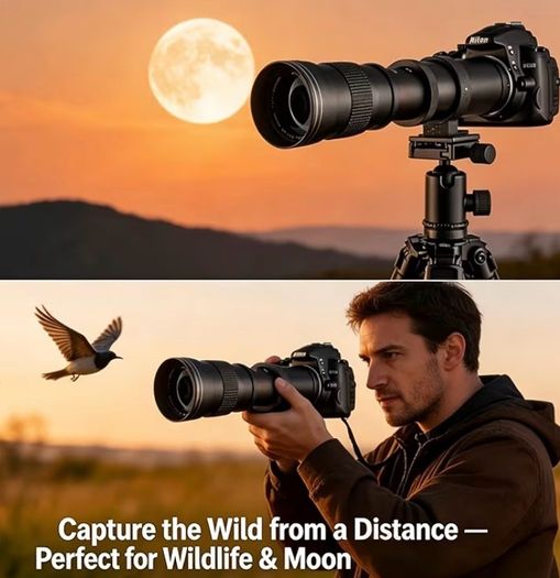 Telephoto Lens Manual Zoom For Canon Ef Mount Slr Cameras T7i T6 T6i T6s T7 T8i T3i, T4i, T5, T5i, Sl3 Sl2 Sl1 4000d 1500d 2000d 80d 90d 5d 6d 7d Ii 60d 750d 650d Sl3, 5d, 5d Iv