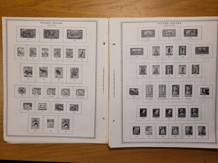 Poland 1946 -1983  Minkus Stamp album pages partially filled