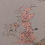 1990s Large  Framed School Wall Map Of Europe Image 9