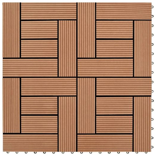 22 pcs Decking Tiles 30x30 cm 2 sqm WPC Black