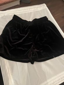New pieces black velvet shorts size M