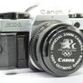 Canon AE-1 Program Silver/ Chrome 35mm SLR Film Camera with fast Canon FD 50mm f1. 8 FDn, Recently FULLY SERVICED and in Good Condition. Image 2