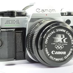 Canon AE-1 Program Silver/ Chrome 35mm SLR Film Camera with fast Canon FD 50mm f1. 8 FDn, Recently FULLY SERVICED and in Good Condition.