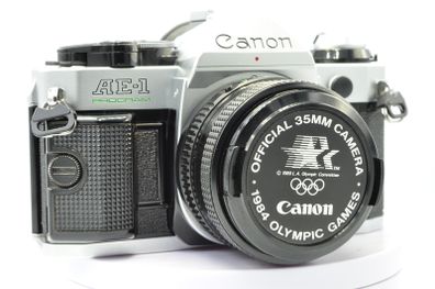 Canon AE-1 Program Silver/ Chrome 35mm SLR Film Camera with fast Canon FD 50mm f1. 8 FDn, Recently FULLY SERVICED and in Good Condition.